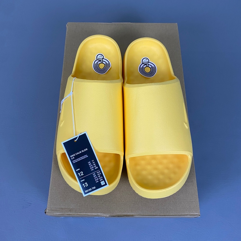 Nike Calm Slide 2.0 Men's Size 12 Women's 13 Topaz Gold Comfort Sandals NEW NIB